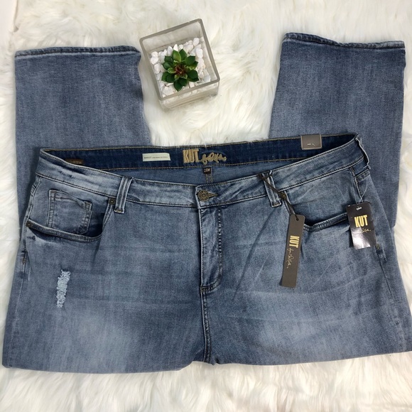New Kut Bardot Cropped Skinny Boyfriend Jeans 24W - Picture 4 of 8